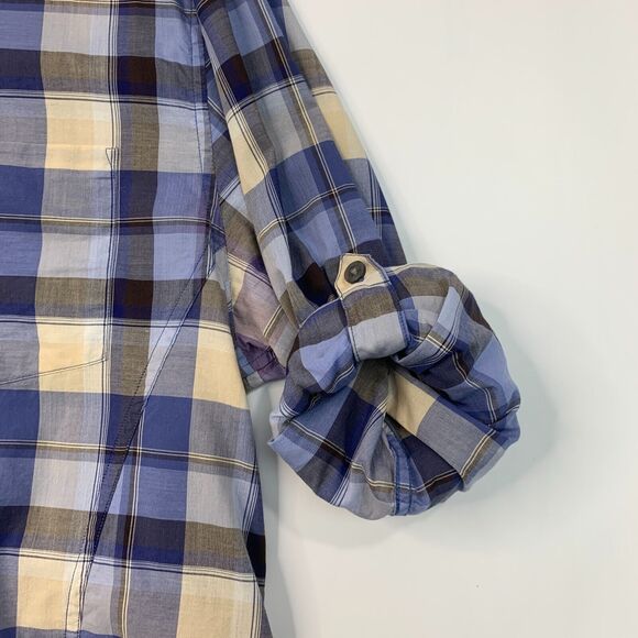 John Varvatos Shirt Mens L Large Blue Plaid Long Sleeve Lightweight Button Down - Picture 5 of 10